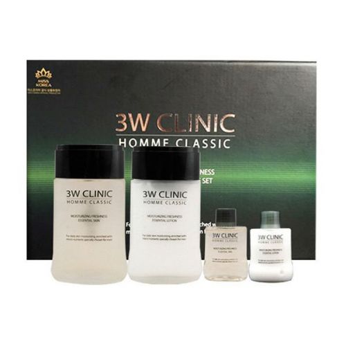 3W CLINIC Homme Classic Moisturizing Freshness Essentia 2 Items Set