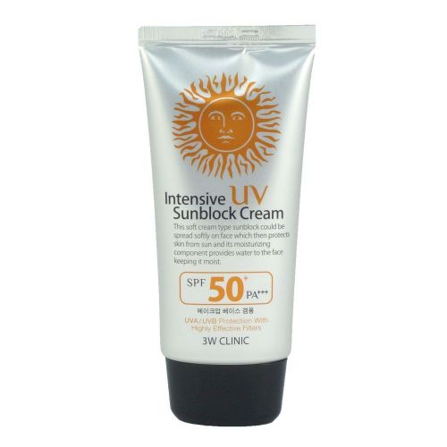 3W CLINIC Intensive UV Sun Block Cream SPF50+ PA+++ Крем сонцезахисний інтенсивний