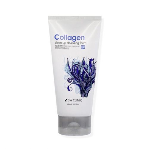 3W CLINIC Collagen Clean Up Cleansing Foam Пінка для вмивання обличчя очищаюча з колагеном