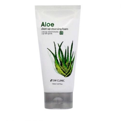 3W CLINIC Aloe Clean Up Cleansing Foam Пінка для вмивання з екстрактом алое