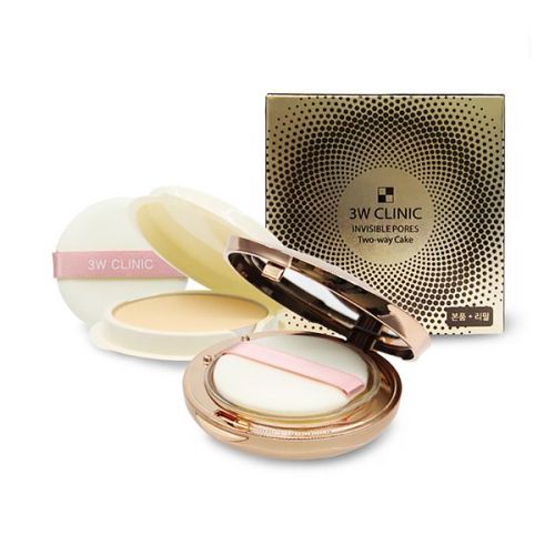 3W CLINIC Invisible Pores Two Way Cake #23 Матирующа пудра для прихов пір і запасний блок 12g х 2