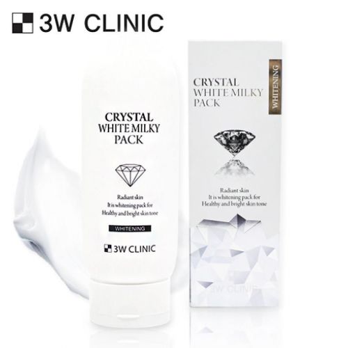 3W CLINIC Crystal White Milky Pack Маска для обличчя відбілююча з екстрактом молока