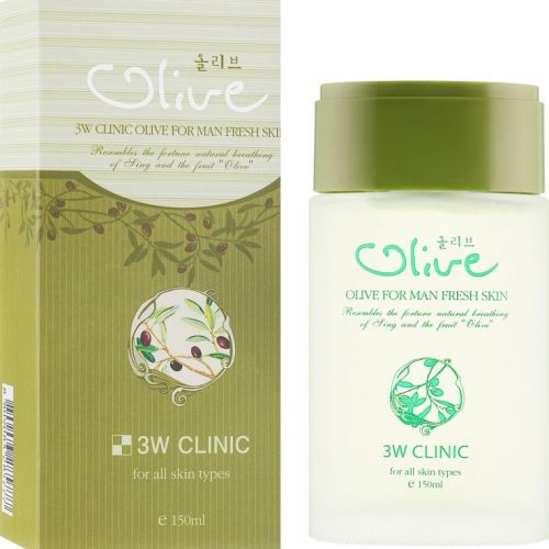 3W CLINIC Olive For Man Fresh Skin Тонер для обличчя зволожуючий для чоловіків з оливою