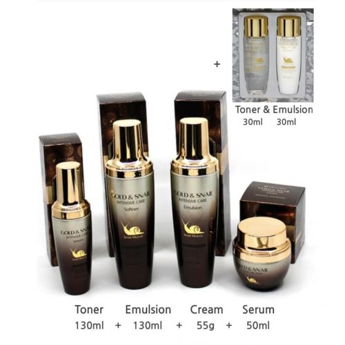 3W CLINIC Gold & Snail Intensive Care Set Набір для інтенсивного догляду за обличчям 4 элемента