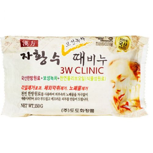 3W CLINIC Green Tea Dirt Soap Мило очищаюче для обличчя і тіла екстрактом зеленого чая