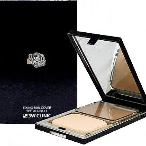 3W CLINIC Rose Quartz Fixing Skin Cover #21 Компактна пудра подвійної дії