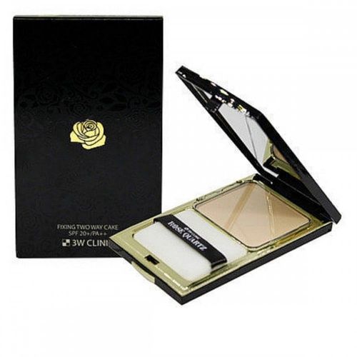 3W CLINIC Rose Quartz Fixing Cover Two Way Cake SPF 20+ PA++ #23 Компактна пудра подвійної дії