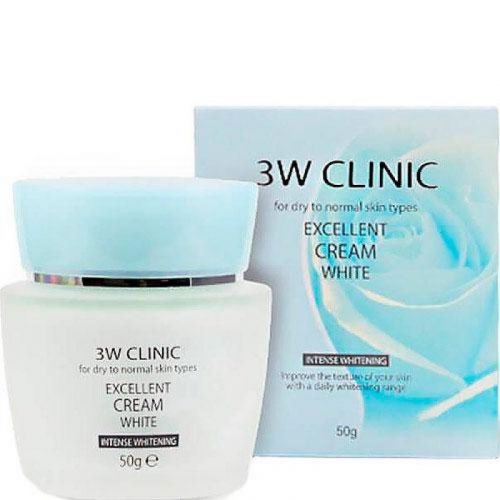 3W CLINIC Excellent White Cream Крем для обличчя освітлюючий з рослинними екстрактами