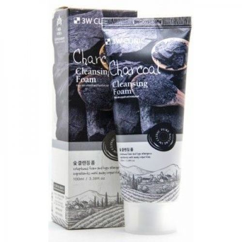 3W CLINIC Charcoal Cleansing Foam Пінка для вмивання Натуральна з вугіллям