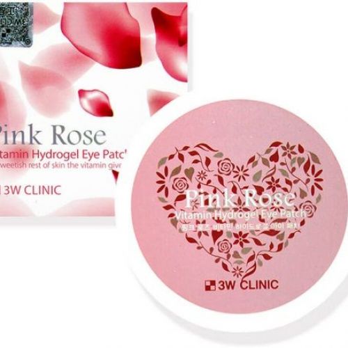 3W CLINIC Pink Rose Vitamin Hydrogel Eye Patch Патчі для очей гідрогелеві з екстрактом троянди