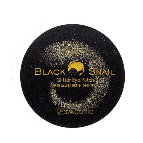 3W CLINIC Black Snail Glitter Eye Patch Патчі для очей гідрогелеві з муцином чорного равлика