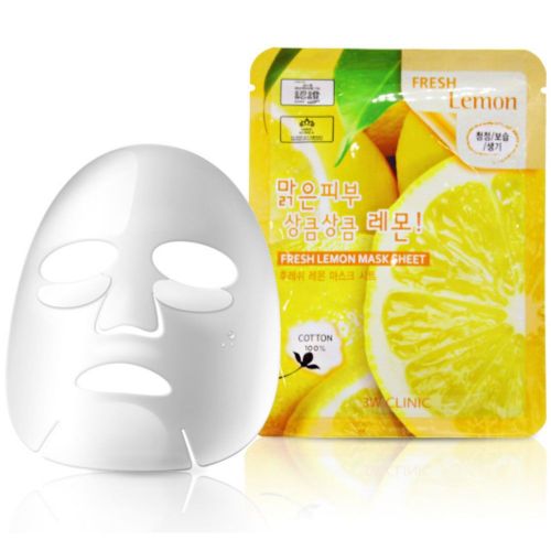 3W CLINIC Fresh Lemon Mask Sheet Маска для обличчя тканинна з екстрактом лимона