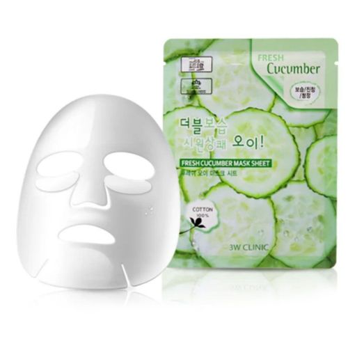 3W CLINIC Fresh Cucumber Mask Sheet Маска для обличчя тканинна з екстрактом огірка