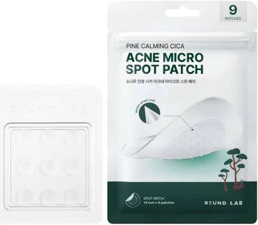 Мікроголкові патчі проти прищів ROUND LAB Pine Calming Cica Acne Micro Spot Patch, 9 шт