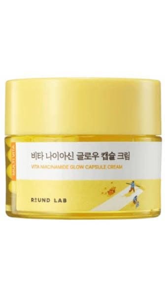 Освітлювальний крем для обличчя Round Lab Vita Niacinamide Glow Capsule Cream з капсулами